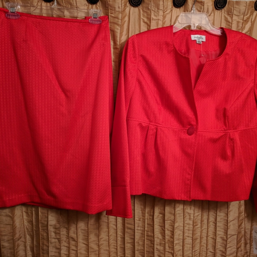 Fierce Red Isabella 2pc Skirt Suit